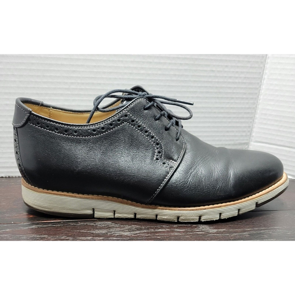 Johnston & Murphy Holden Plain Toe Leather Oxford Black Dress Shoes Size 10.5 - Picture 9 of 11